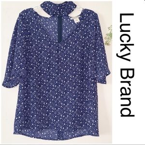 Lucky Brand | Stars Blouse with Choker V-Neck